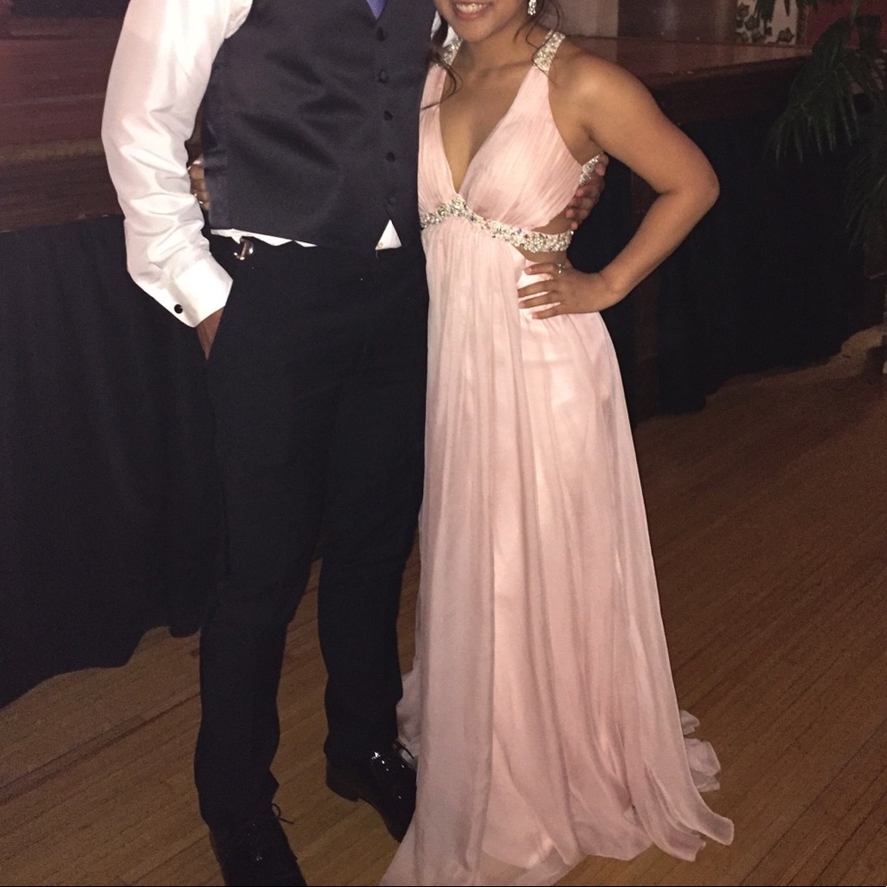 Light pink prom dress